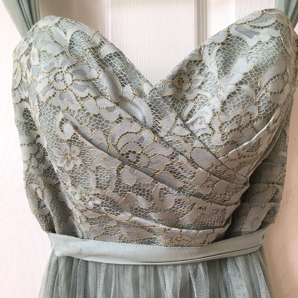 Jenny Yoo Seafoam Green Floor Length Gown